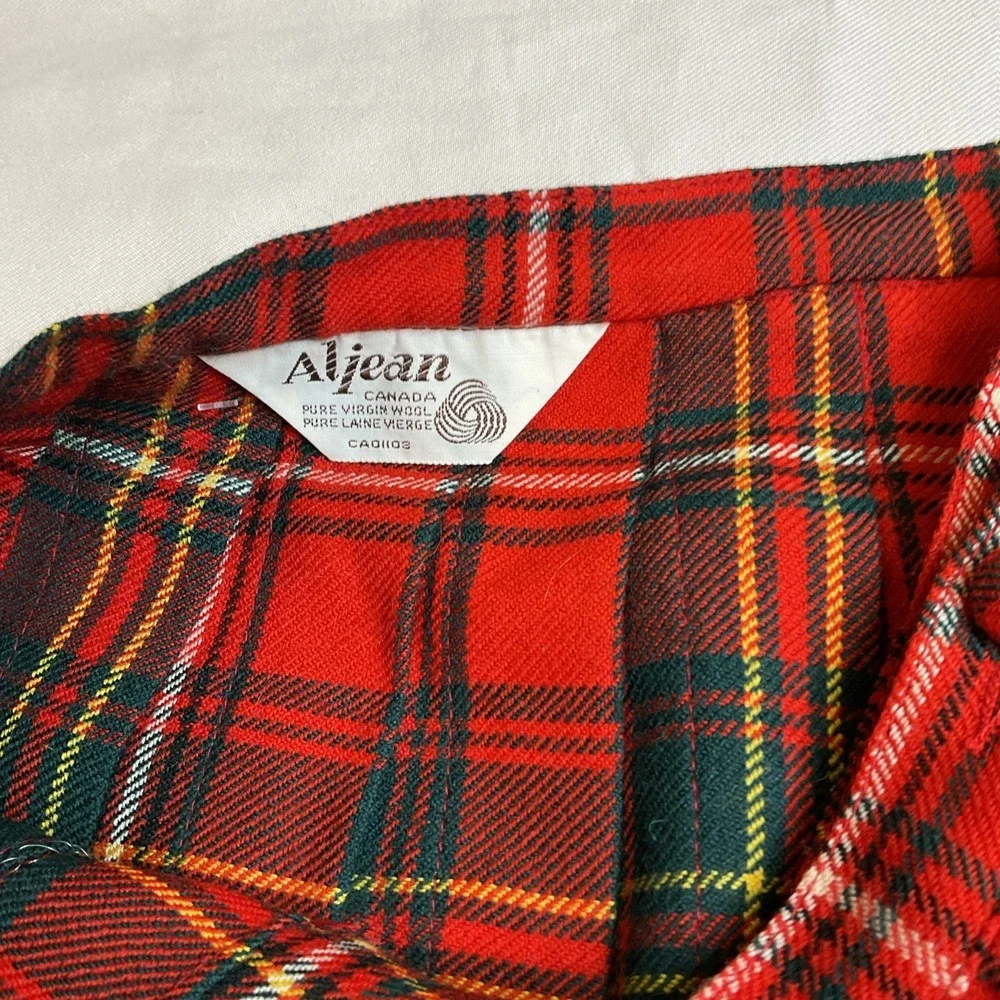 Aljean Plaid Kilt Skirt Pleated Wool Size Small Classic Preppy‎ Holiday Normcore